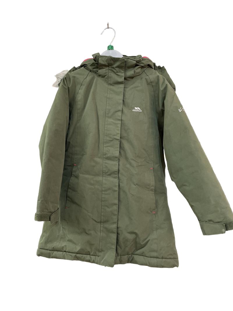 Preloved Trespass - Green Parka With Fur Lined Hood (5-6y)