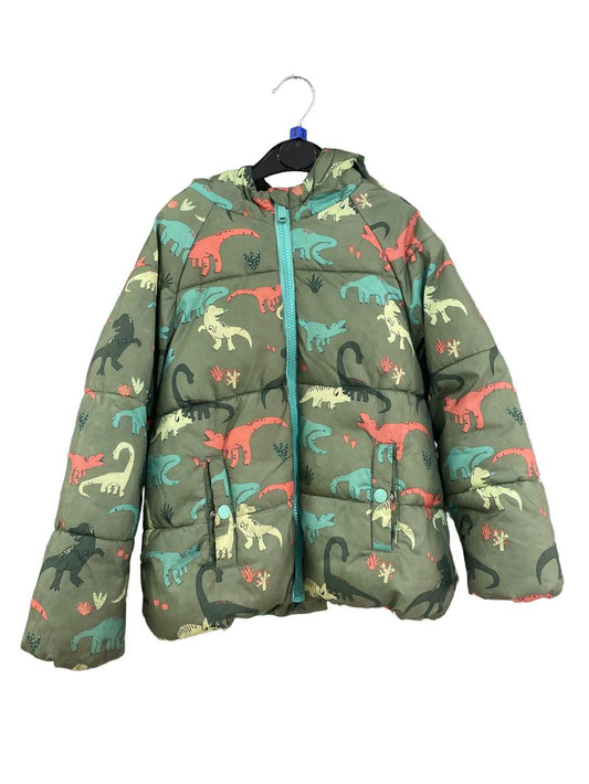 Preloved Marks & Spencer - Green Dinosaur Parka Puffer Jacket (6-7y)