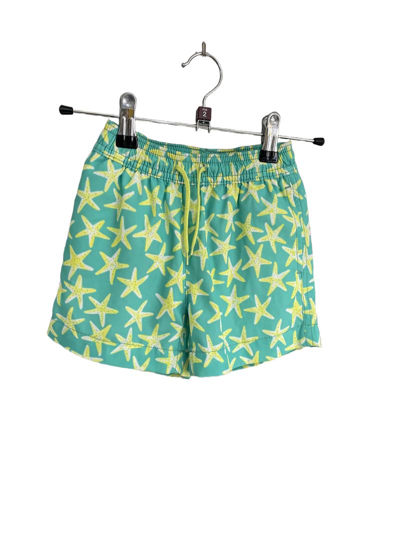Preloved J Crew - Green Yellow Starfish Swim Shorts Trunks (2-3y)