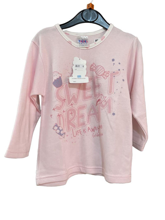 Preloved Fridel - Pink Sweet Dream Long-sleeved Top, NEW With Tags (4-5y)