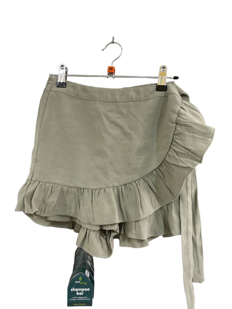 Preloved Eve Girl - Sage Green Ruffle Wrap Skort (10-11y)