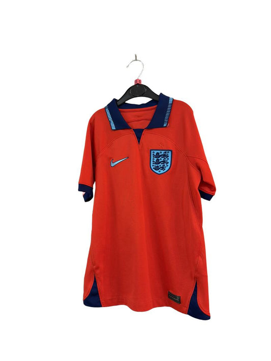Preloved Nike - Red Dri-fit England Away Jersey Collared Shirt, Medium (10-11y)