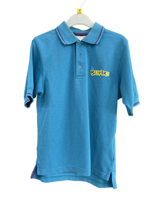 Preloved Unknown Brand - Blue Beavers Scout Polo Shirt, 26" (7-8y)