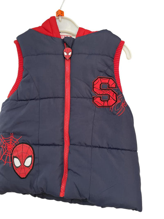 Preloved Marvel - Navy Red Spiderman Hoodie Gilet (4-5y)