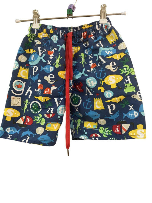 Preloved Wave Rat - Navy Alphabet Animal Swim Shorts, 52 Cm Waist (4-5y, 5-6y, 3-4y)