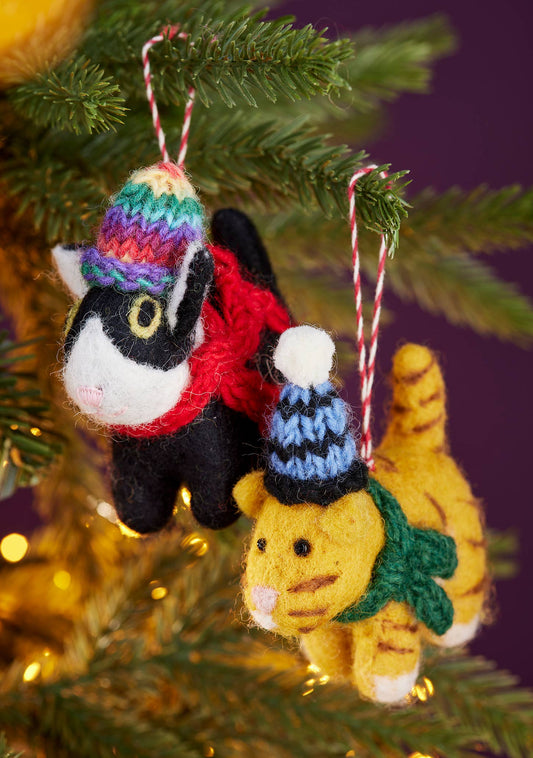 Felt Cosy Cat Decoration