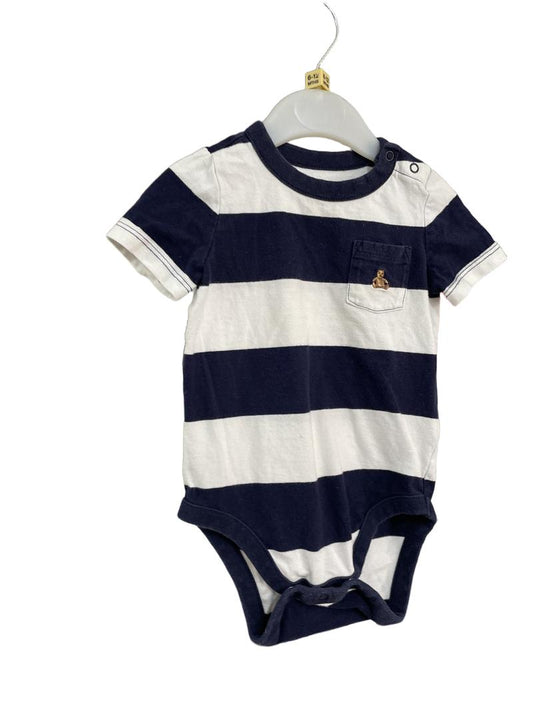 Preloved Baby Gap - Navy White Rugby Stripe Top (6-12m)