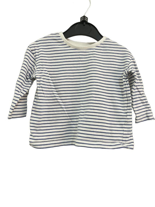 Preloved Marks & Spencer - Blue And White Long Sleeve Top. (3-6m)