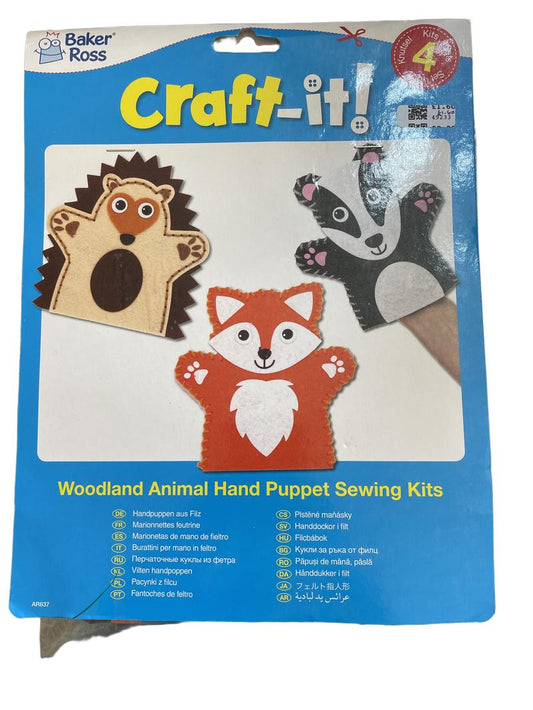 Preloved Woodland Animal Hand Puppet Sewing Kits - Baker Ross
