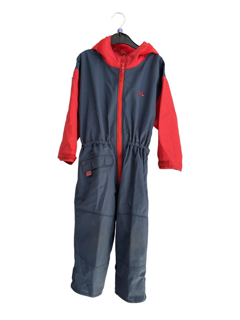 Preloved PlayTogs - Red And Navy Rain Suit. (3-4y)