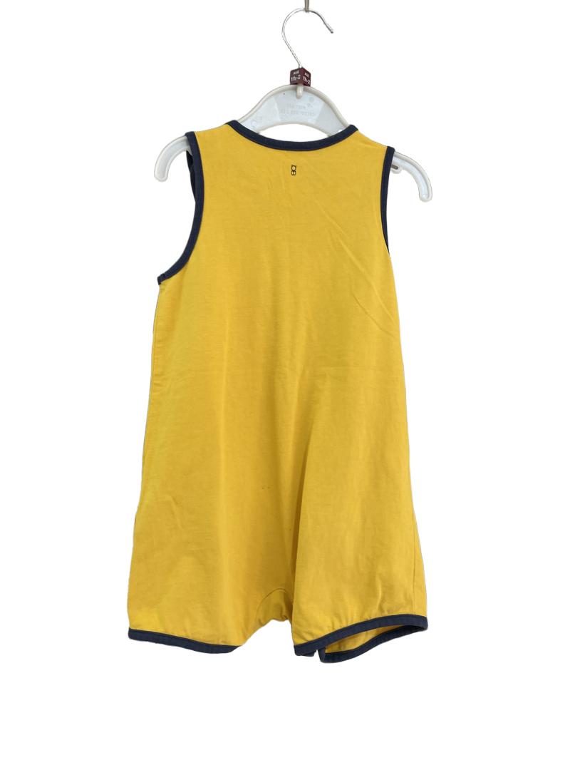 Preloved Obaibi - Yellow Navy Turtle Sleeveless Romper Playsuit (18-24m)