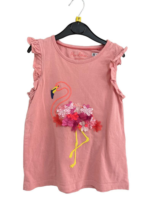 Preloved Mini Boden - Pink Flamingo Sleeveless Tank Top (7-8y)