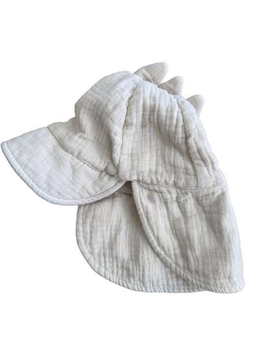 Preloved Next - Cream Cotton Sun Hat, With Dino Spines (6-12m)