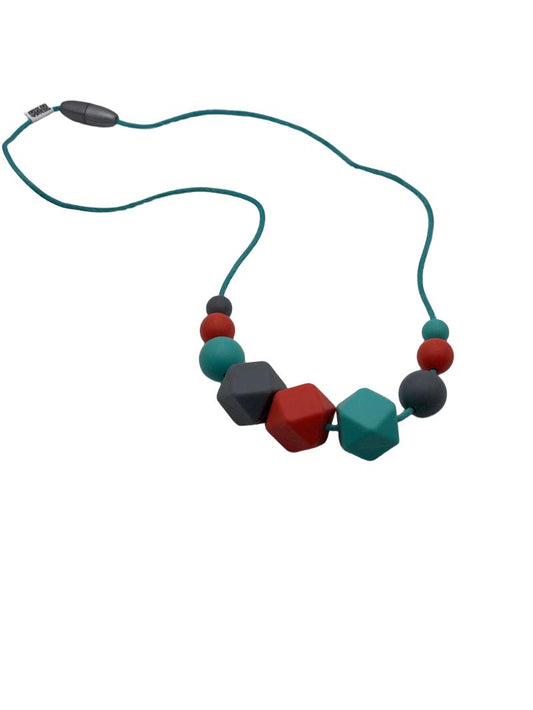 Preloved Unknown Brand - Turquoise Orange Gray Teether Necklace Chewelry