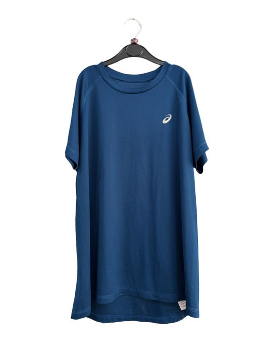 Preloved Asics - Blue Short-sleeved Athletic Wicking Top, Size L (13-14y)