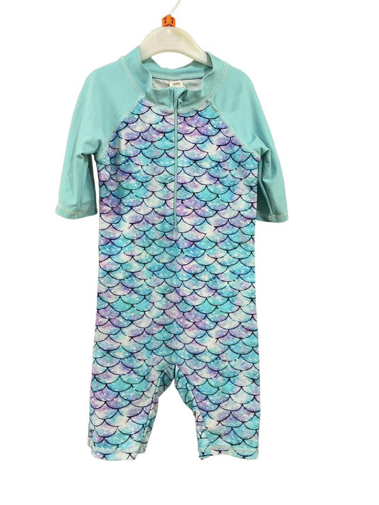 Preloved Unknown Brand - Blue Fish Scale Swim Suit UV Protection (4-5y)