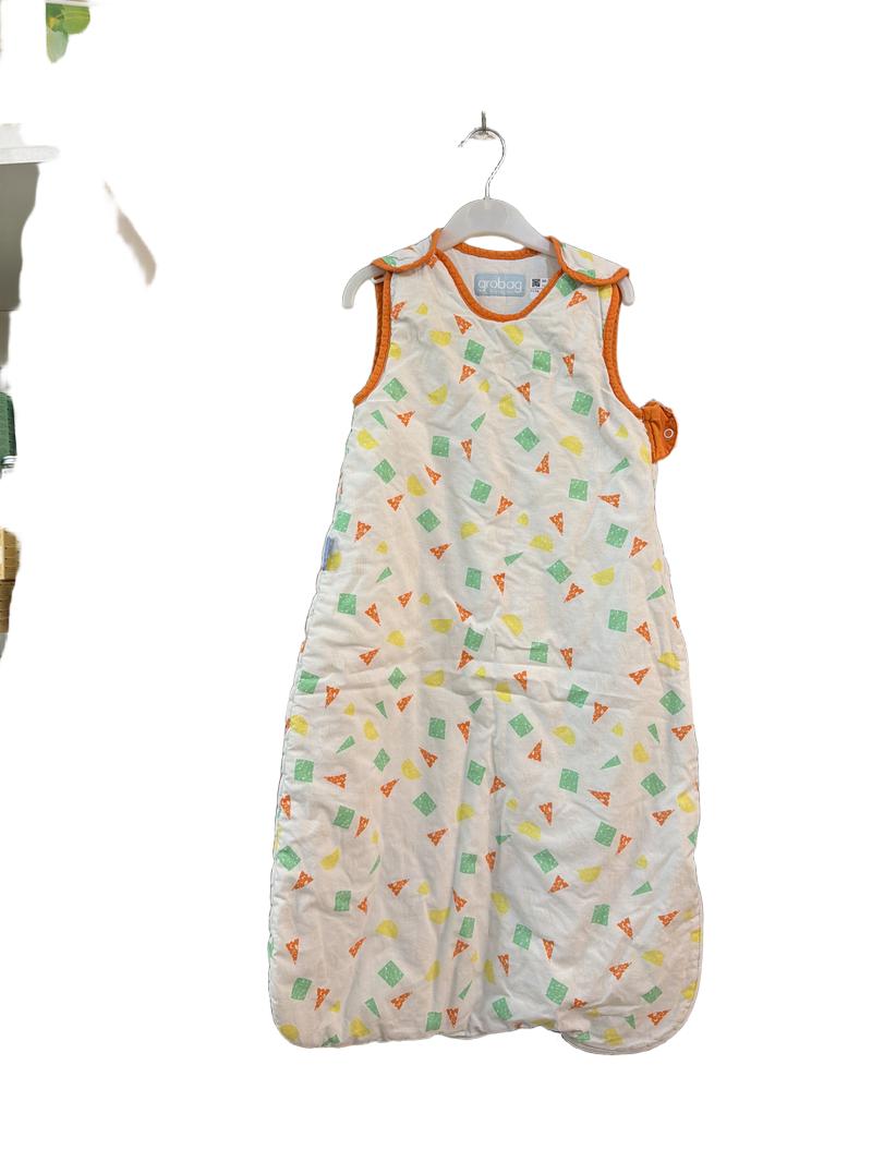 Preloved Grobag - White Green Yellow Orange Print Sleepbag, 2.5 Tog (6-18m, 6-12m, 12-18m)