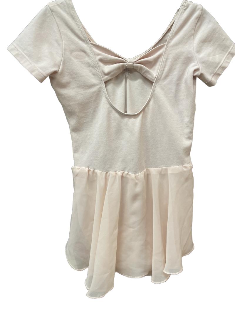 Preloved Bezioner - Pink Short-sleeved Ballet Leotard With Skirt (5-6y)
