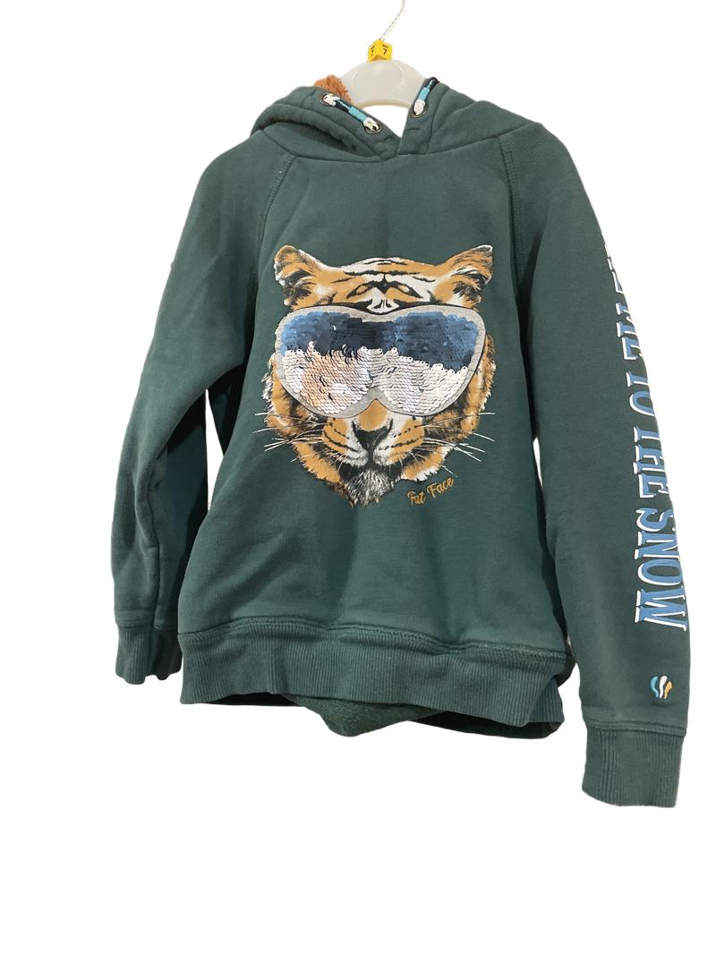 Preloved Fatface - Tiger Jumper With Sequin Sunglasses (7-8y)