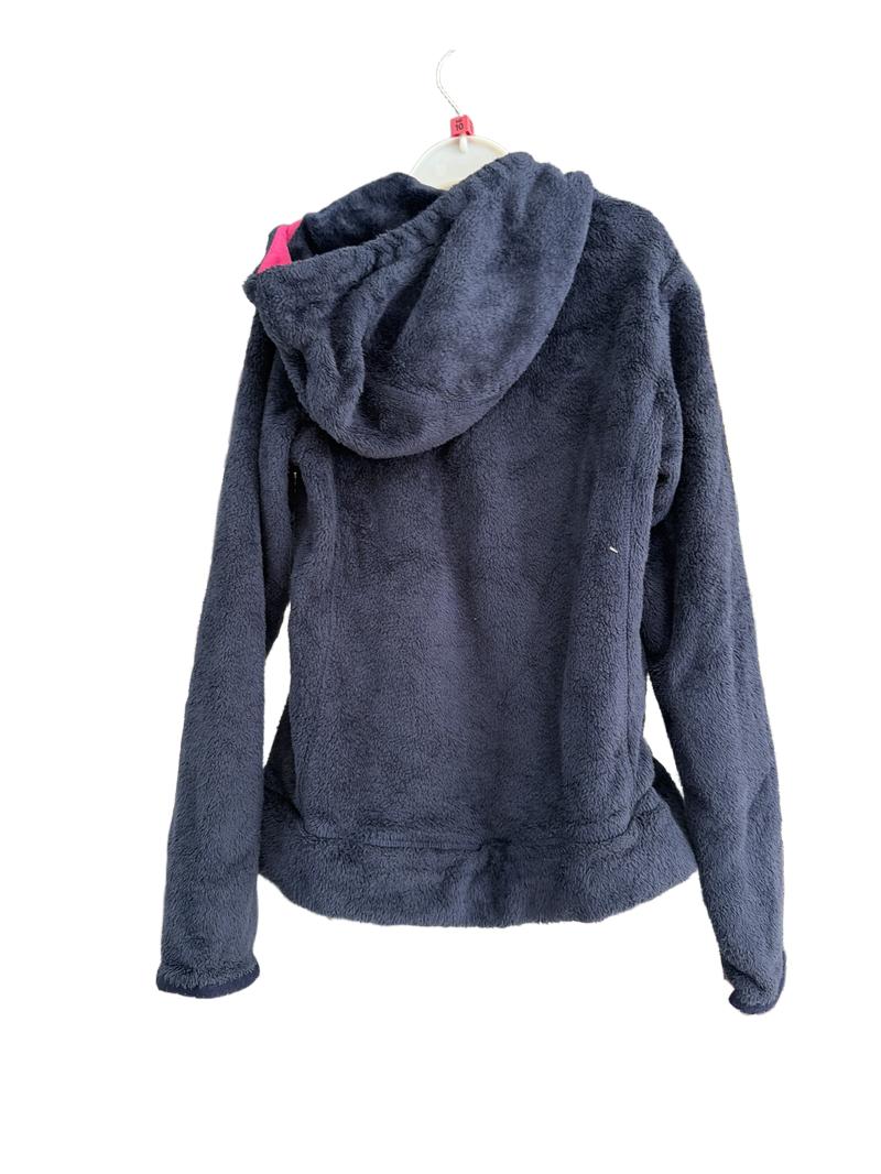 Preloved Quechua - Navy Fluffy Jacket Pink Zip.  (10-11y)