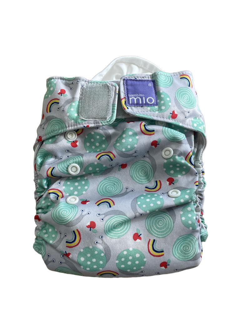 Preloved Bambino Mio - Grey Snail Print Reusable Nappy.