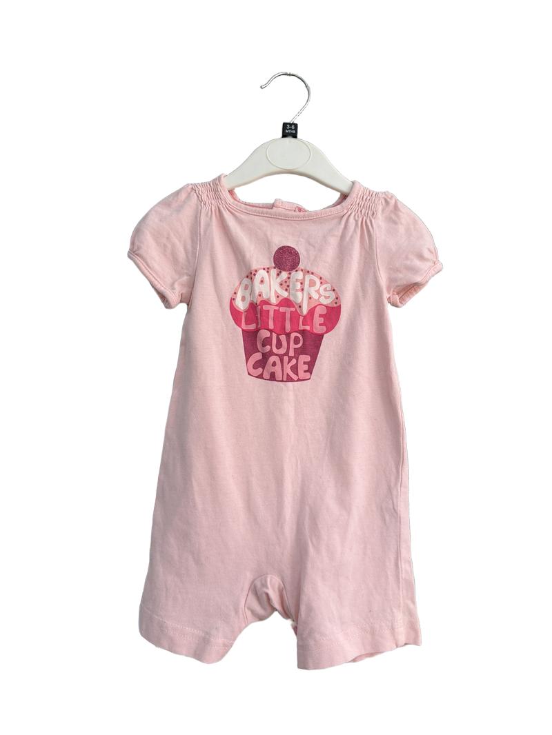 Preloved Baker Baby - Pink Bakers Little Cupcake Short-sleeved Romper Onesie (3-6m)
