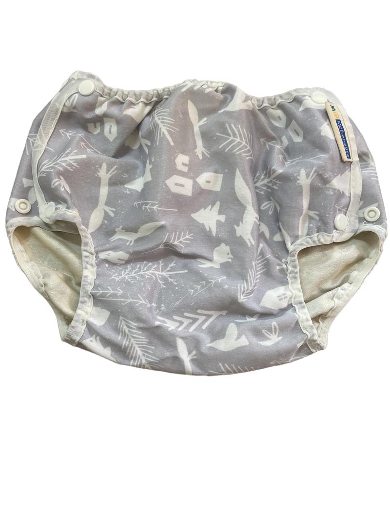 Preloved Mother-ease - Grey Forest Theme Print Reusable Nappy Cover.