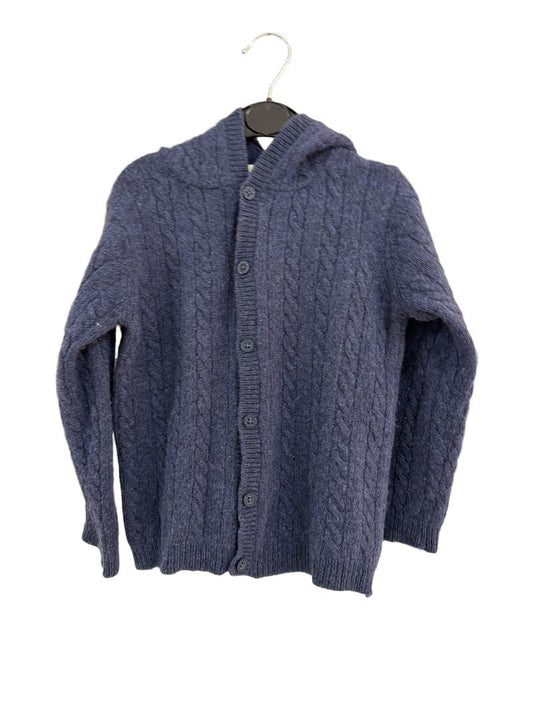 Preloved Jojo Maman Bebe - Navy Wool Blend Hooded Knit Cardigan (3-4y, 4-5y)