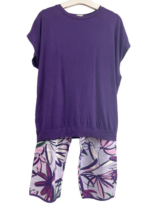 Preloved Mini Jammies - Purple Floral Pyjamas (8-9y) - Sleepwear