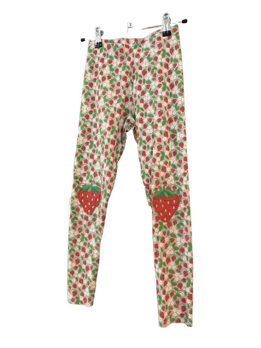 Preloved Boden - Pink Strawberry Print Appliqué Leggings (9-10y)