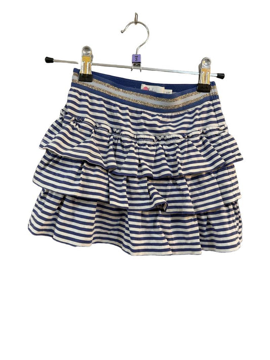 Preloved Boden - Blue White Stripe Tiered Mini Skirt (3-4y)