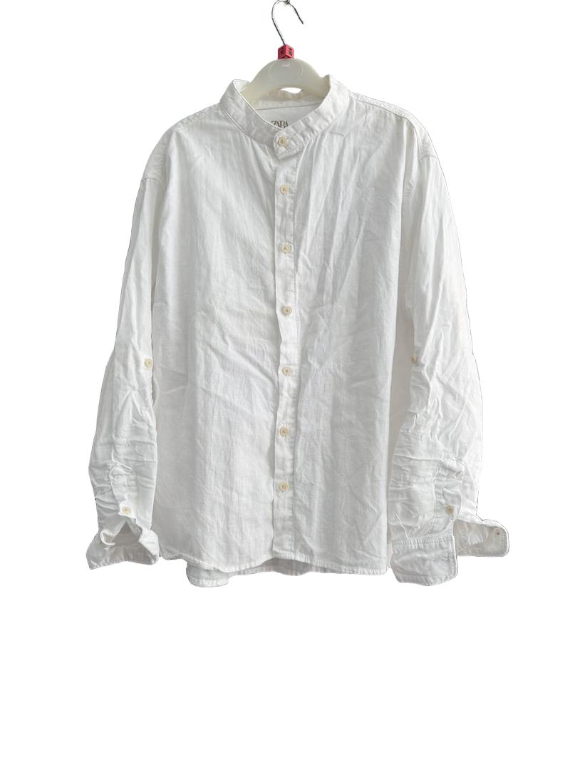 Preloved Zara - White Cotton/Linen Shirt (10-11y)