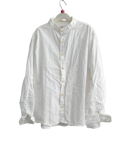 Preloved Zara - White Cotton/Linen Shirt (10-11y)