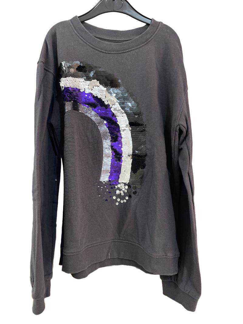 Preloved John Lewis - Gray Sequin Rainbow Long-sleeved Sweatshirt (11-12y)