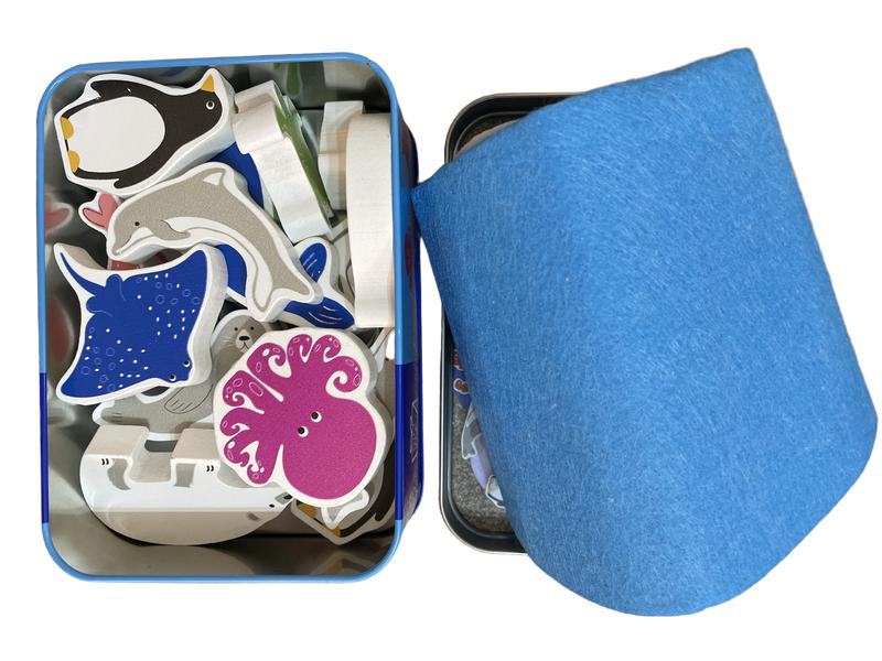 Preloved Toys - Ocean Adventures Wooden Play Set In A Tin - Apples To Pears