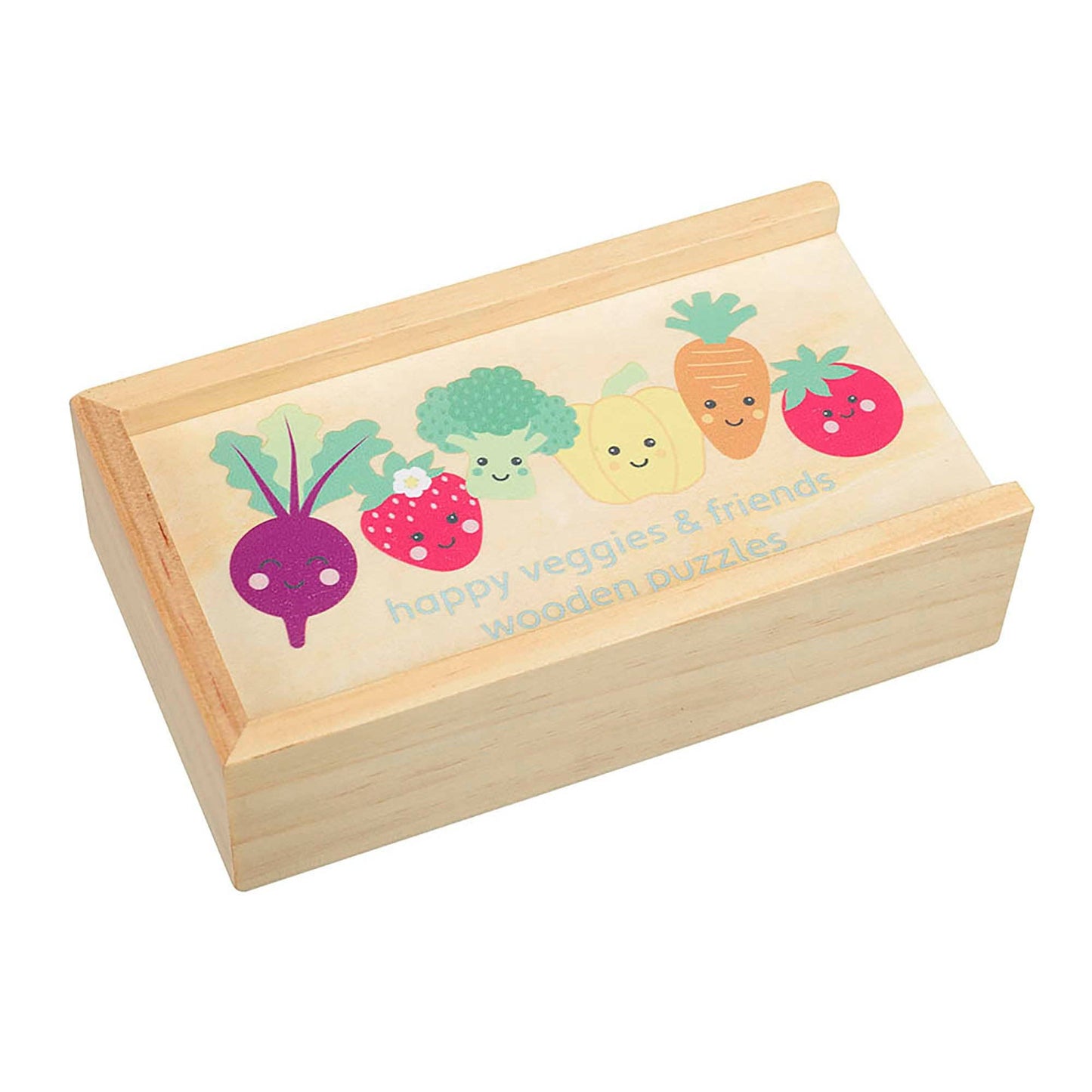 Happy Wooden Veggies & Friends Puzzle set