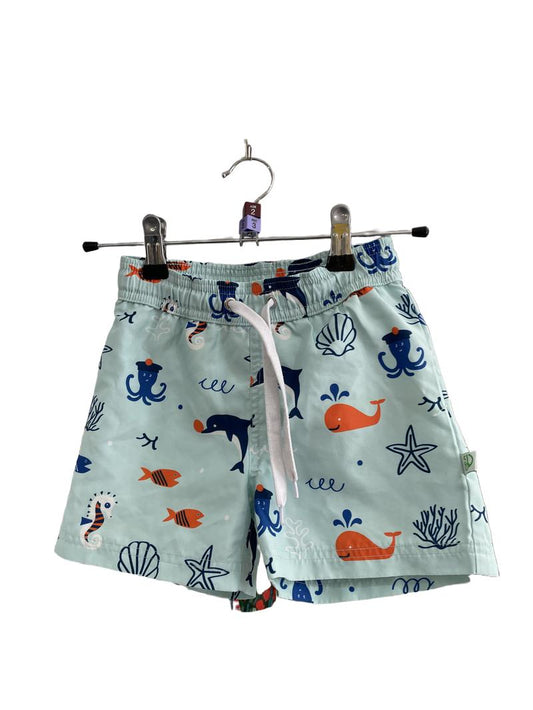 Preloved Dedoles - Blue Sea Animal Swim Shorts (2-3y, 3-4y)