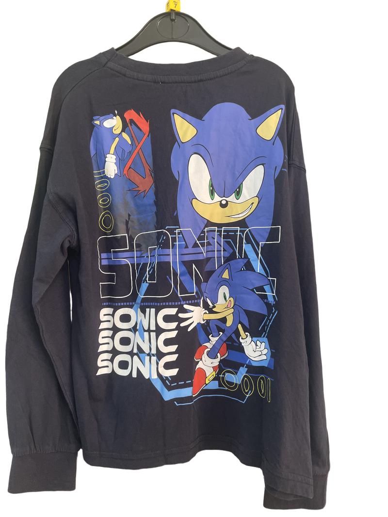 Preloved Zara - Navy Sonic The Hedgehog Long-sleeved T Shirt (7-8y)