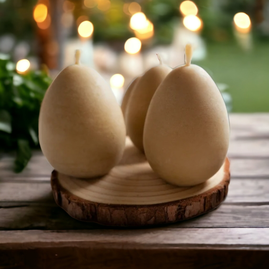 Egg Shaped Beeswax Candles - individual