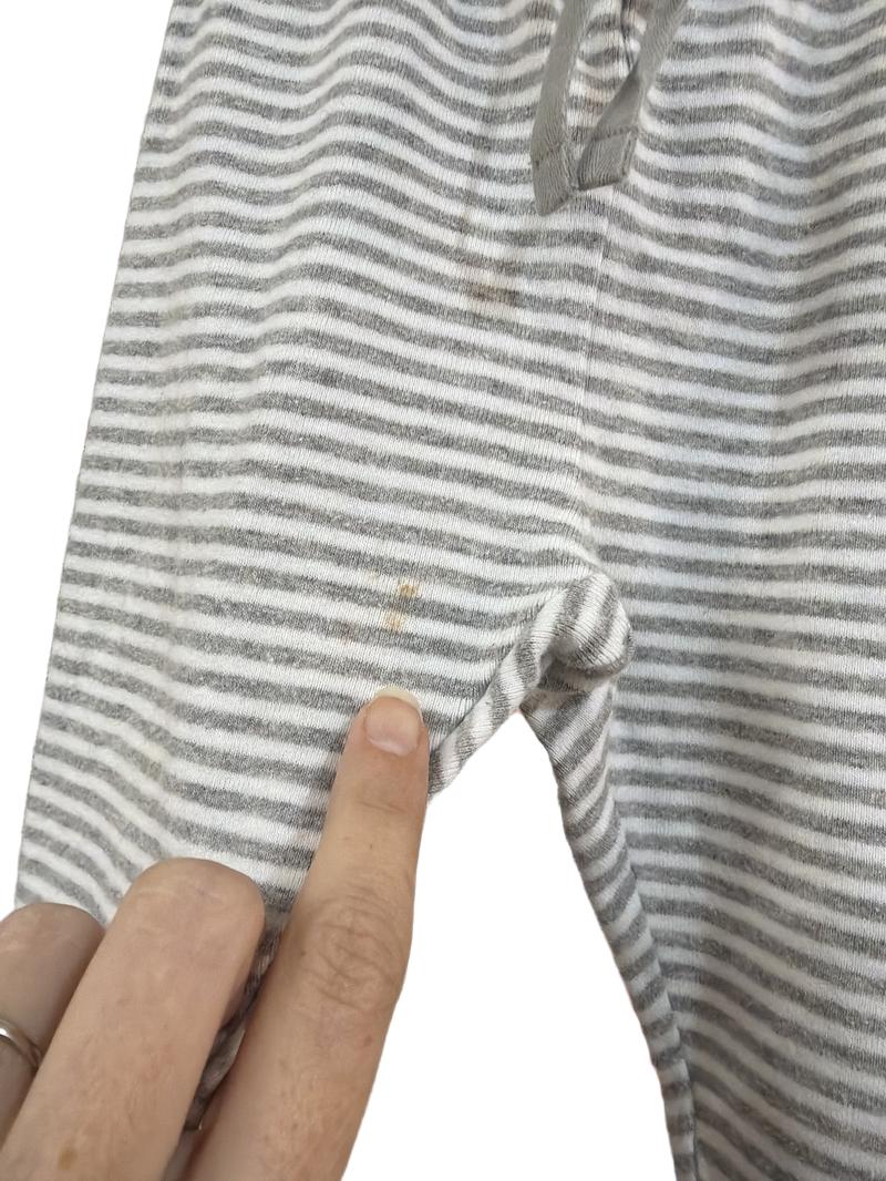 Preloved Baby Gap - Gray White Stripe Leggings (6-12m)