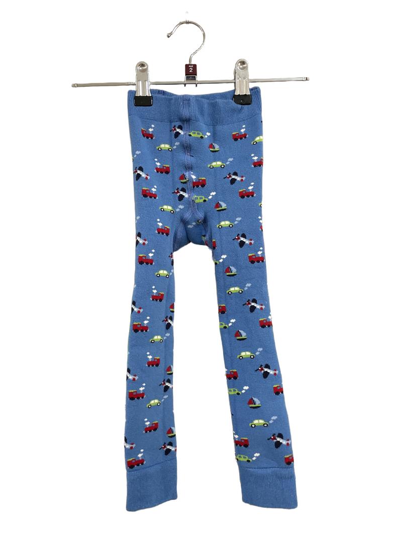 Preloved Jojo Maman Bebe - Blue Vehicle Knit Leggings Crawlers (2-3y)