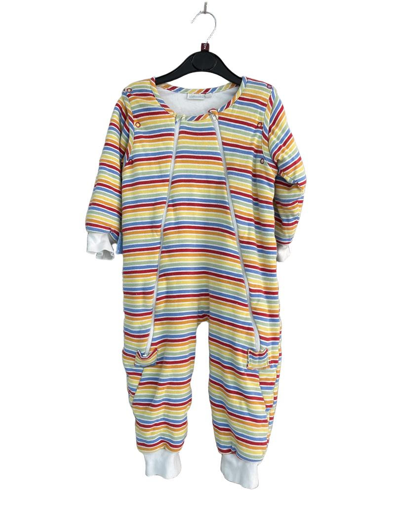 Preloved Jojo Maman Bebe - Rainbow Stripe Sleep Suit With Removable Arms, 2.5 Tog (2-3y)