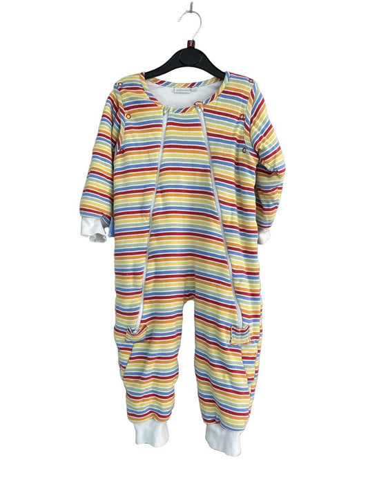 Preloved Jojo Maman Bebe - Rainbow Stripe Sleep Suit With Removable Arms, 2.5 Tog (2-3y)