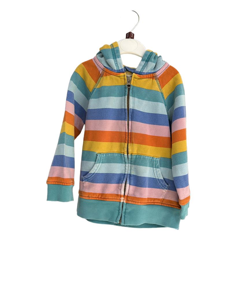 Preloved Frugi - Colourful Zip Up Hooded Sweatshirt Jacket. (2-3y)