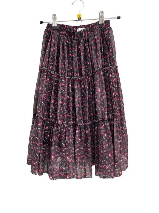 Preloved Next - Black Pink Floral Print Tulle Skirt (7-8y)