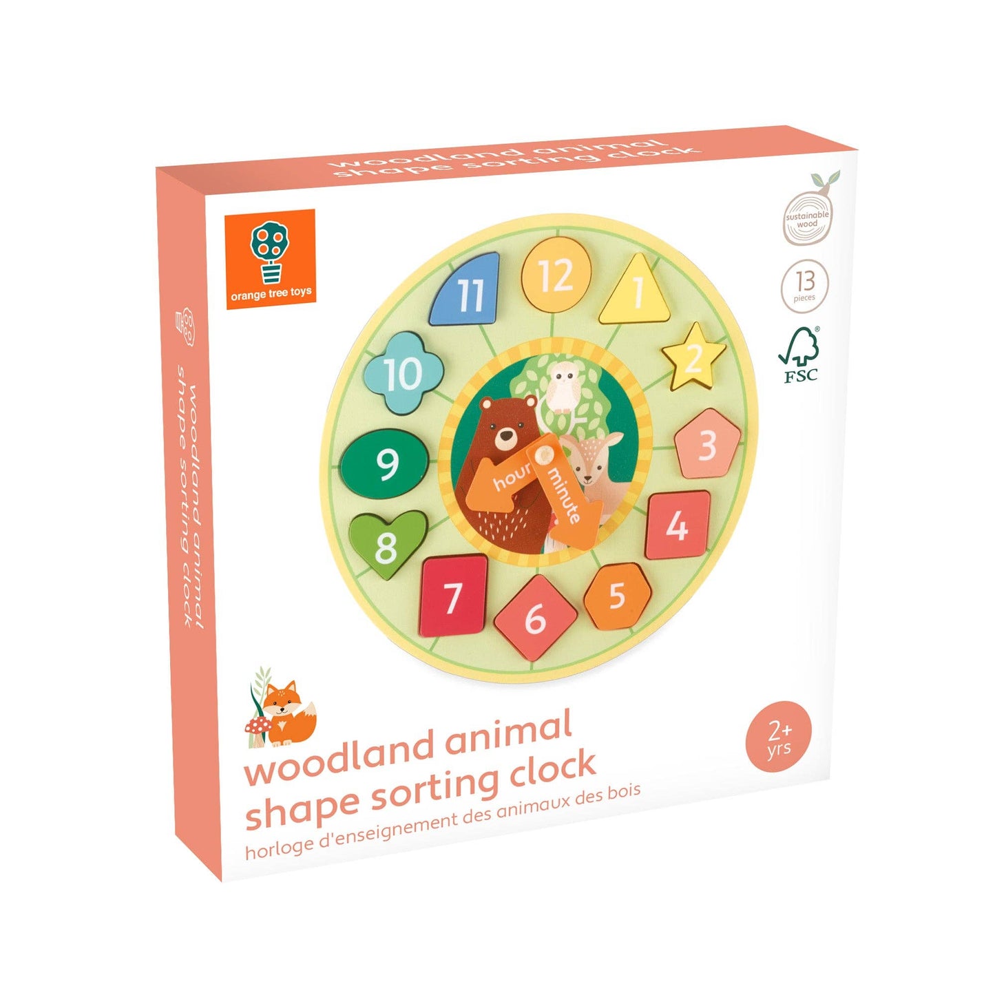 Woodland Wooden Shape Sorting Clock