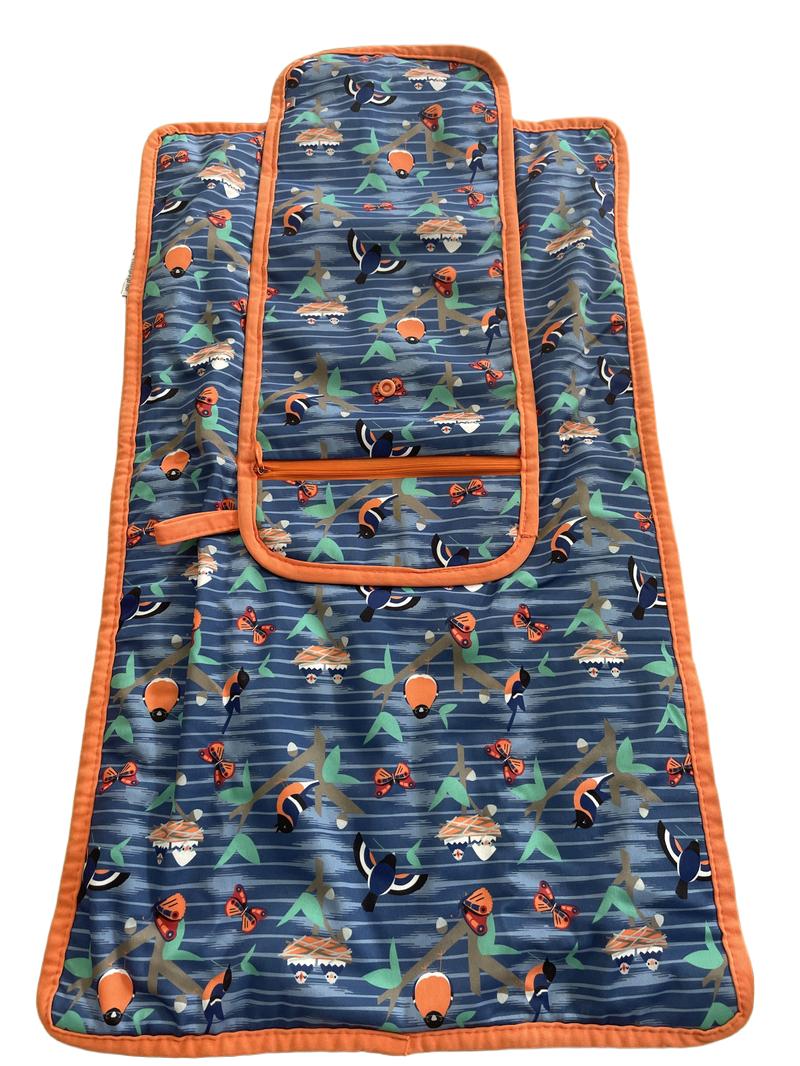 Preloved Close - Change & Go Mat Blue With Birds, Nest And Butterflies.