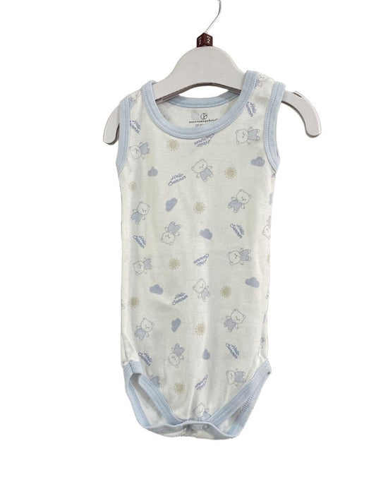 Preloved Nazareno Gabrielli - White Hello Summer Bear Sleeveless Onesie (2-3y)