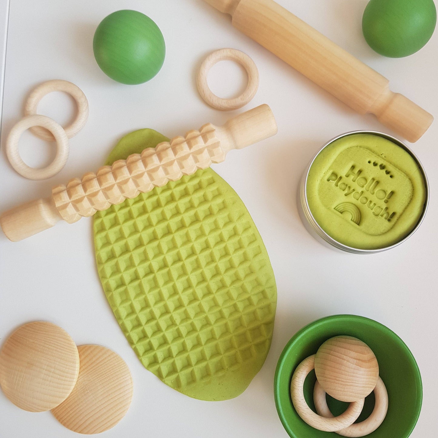 Green Apple Playdough - Hello! Playdough!