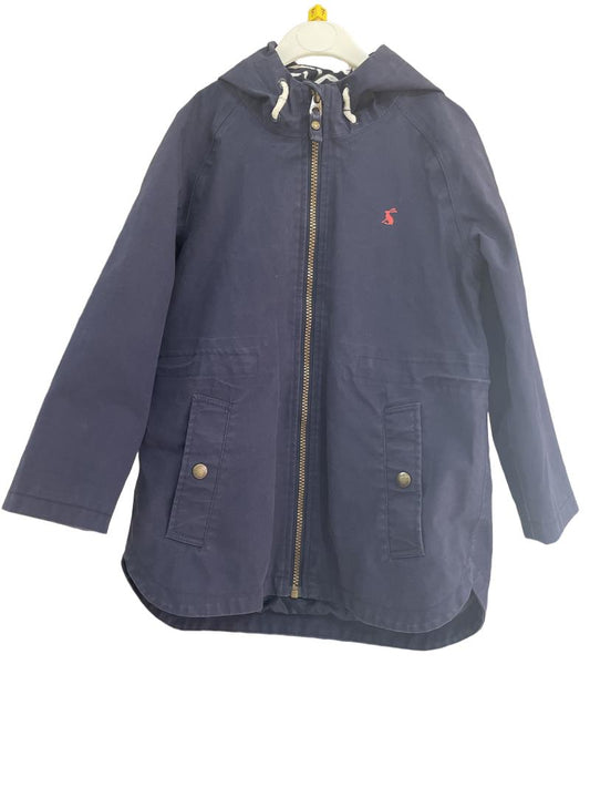Preloved Joules - Navy Right As Rain Coat (7-8y)